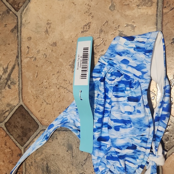 MELISSA ODABASH Women's Top Swim Size 10 Blue Halter Bikini Top - Picture 7 of 7